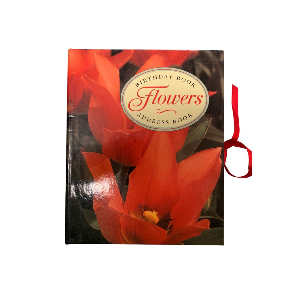 Flowers Birthday Book Address Book Hardcover‎ Ribbon Bookmark New